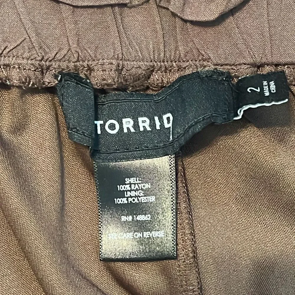 Torrid‎ Brown Mid Rise Paperbag Waist Shorts 2X